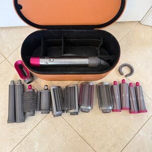 Dyson Pink Airwrap Set with Long Complete Attachment Upgrades Set